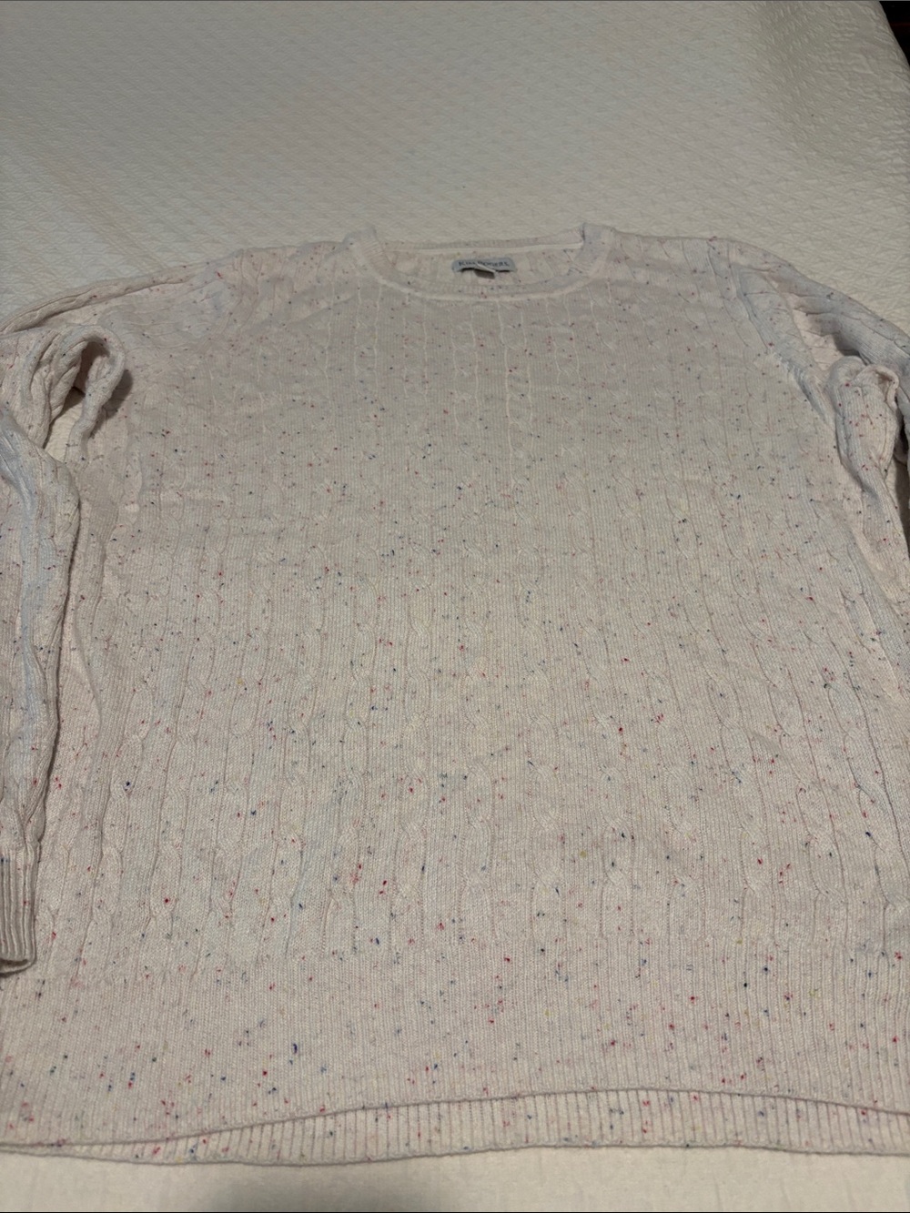 Kim Rogers Cream Speckled Crewneck Pullover